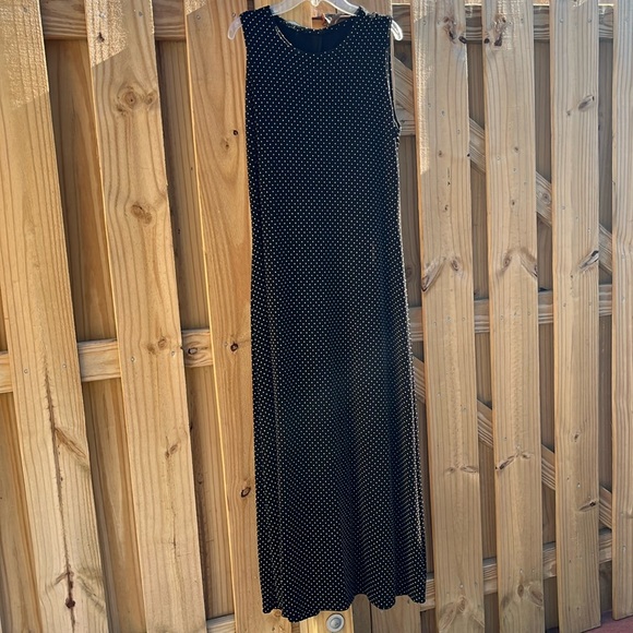 Black polkadot maxi dress size small/medium - Picture 1 of 2